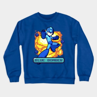 Blue Bomber Pixel Crewneck Sweatshirt